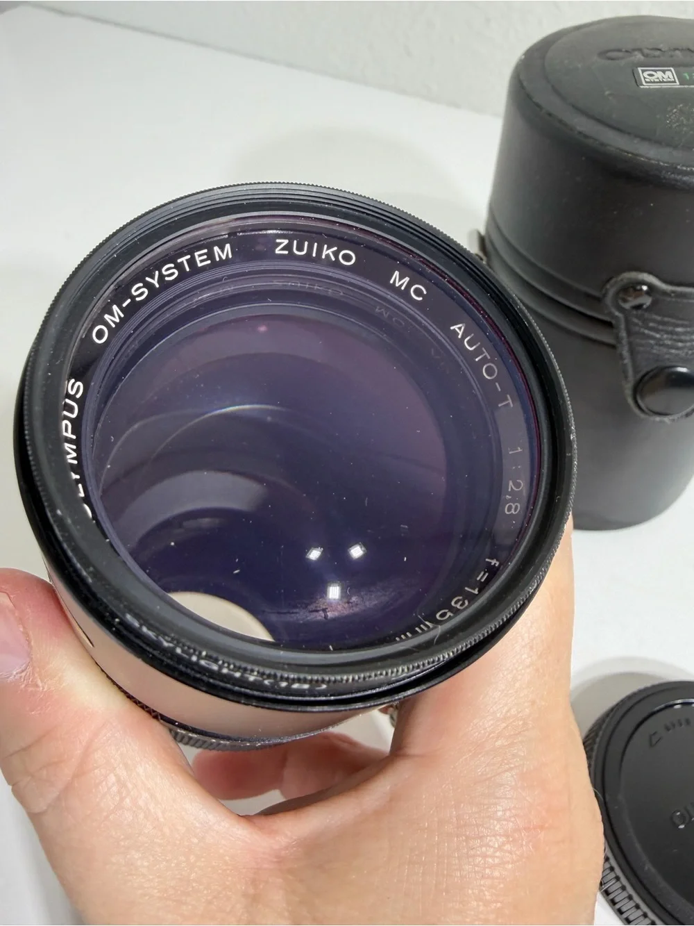 Vintage Olympus 135mm F2.8 Lens with Case